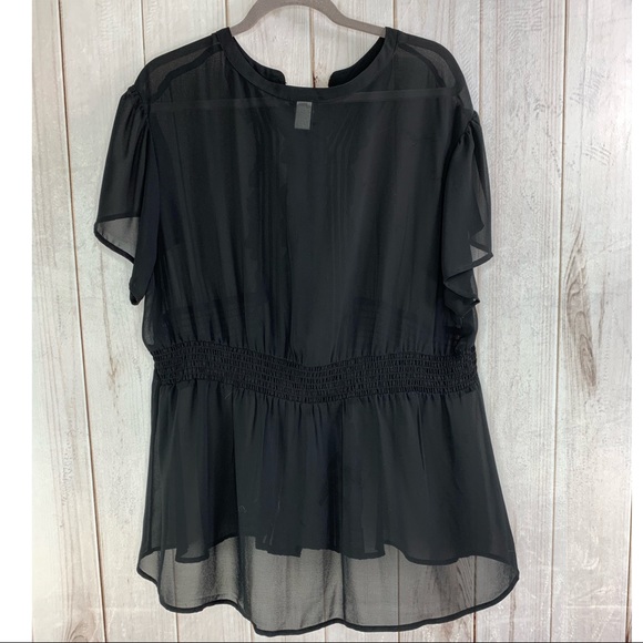 TORRID Black Ruffle See-through Blouse - Picture 2 of 4